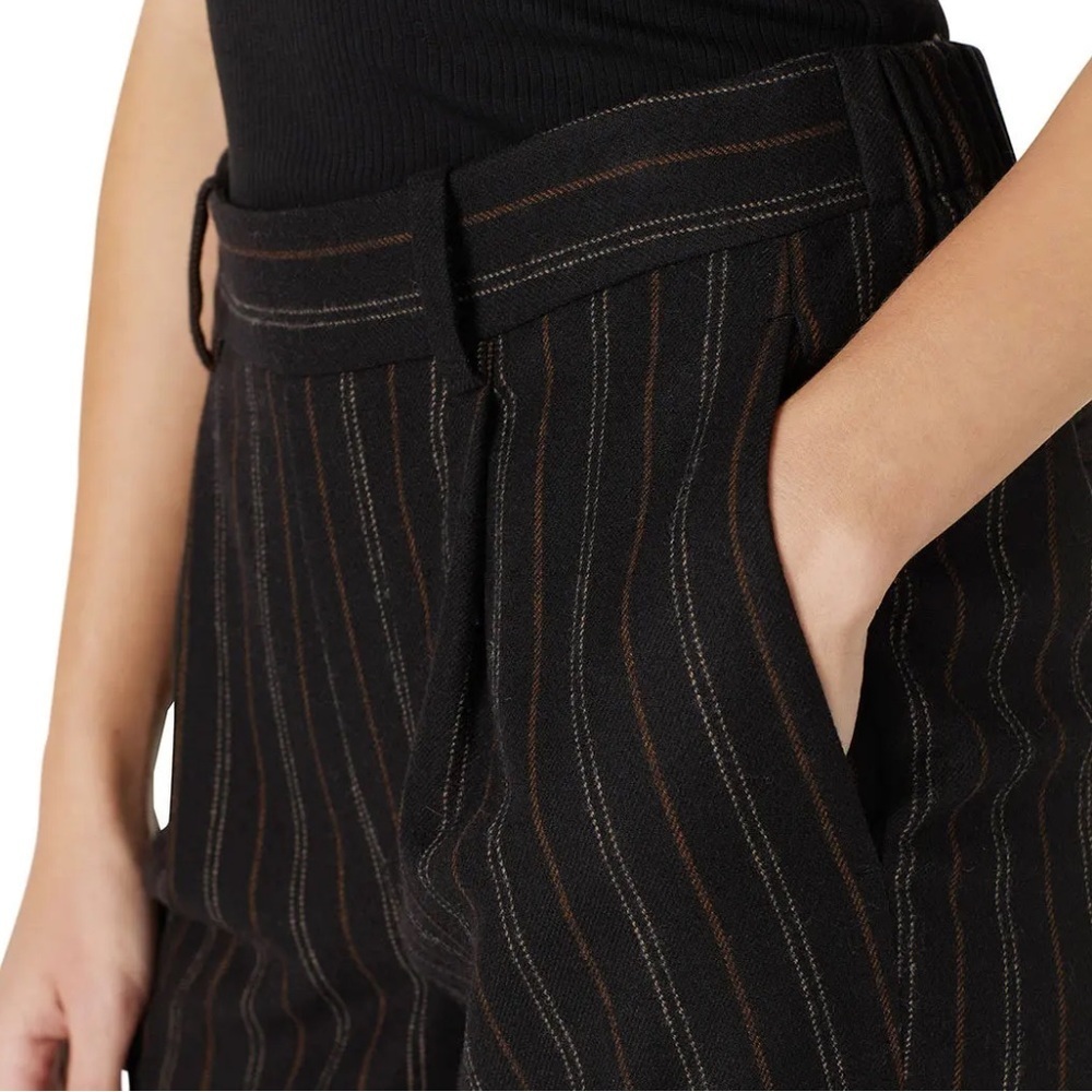 Vince Black & Brown Pinstripe Wool Blend Pull On Trouser - Picture 3 of 8